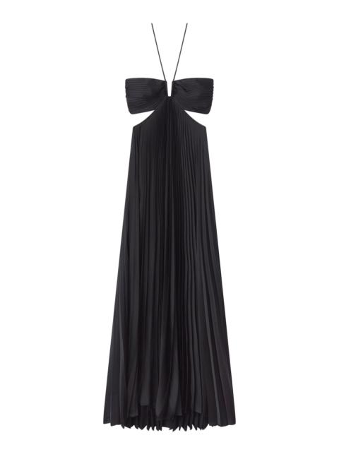 A.L.C. Moira Satin Pleated Maxi Dress