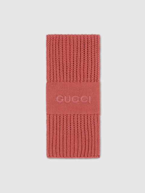 GUCCI Wool cashmere scarf with embroidery