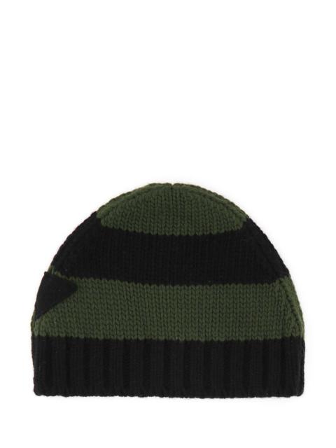 Prada Women Embroidered Wool Blend Beanie Hat