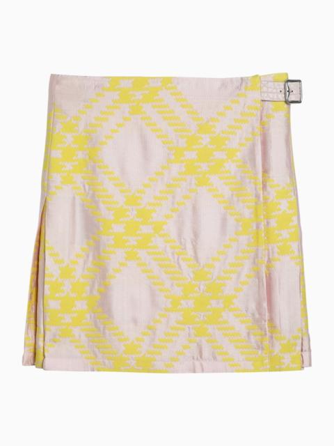 Burberry Pink/Yellow Kilt With Check Pattern Women