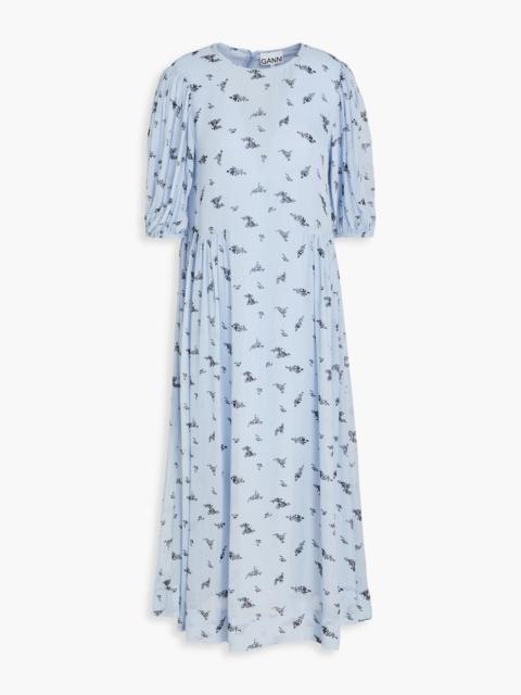 GANNI Floral-print georgette midi dress