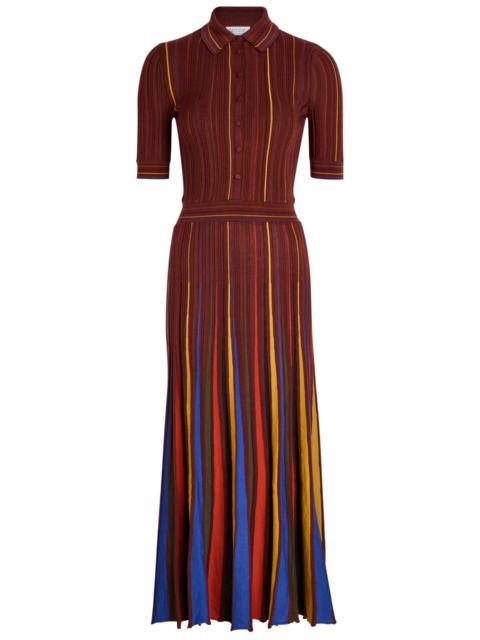 GABRIELA HEARST Gabriela Hearst Calypso Striped Wool Midi Shirt Dress