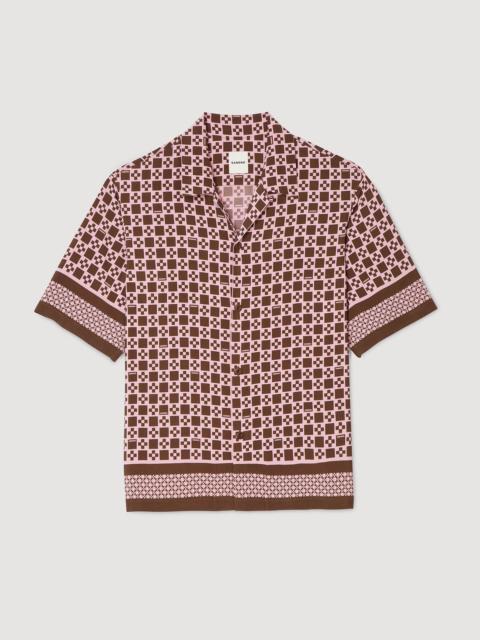 Sandro SQUARE CROSS MOTIF FLOWING SHIRT