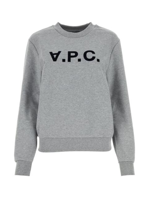 A.P.C. Melange grey cotton sweatshirt