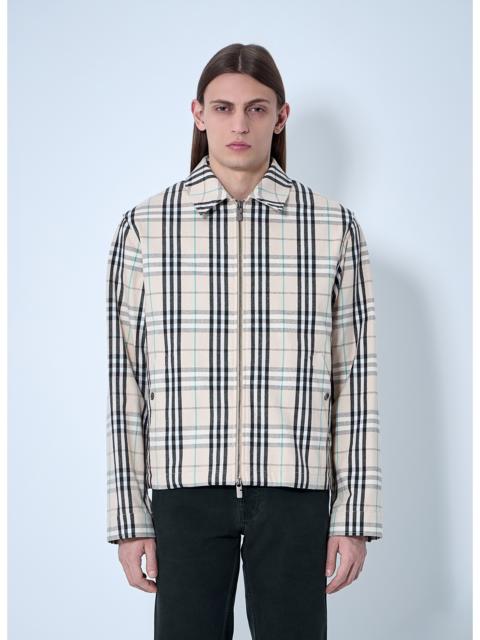 Burberry Burberry Men Check Cotton Harrington Jacket
