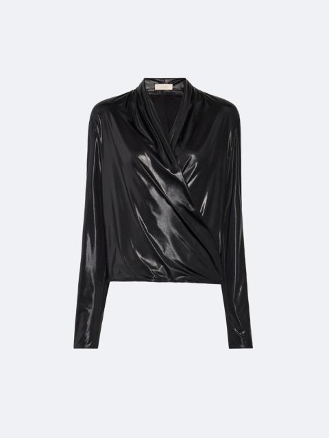 LAPOINTE Coated Jersey Wrap Top