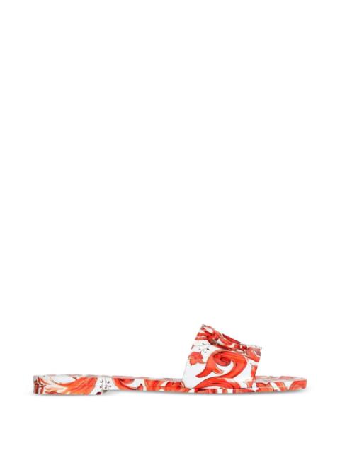 Dolce & Gabbana Dolce & Gabbana Women Maiolica Print Flat Sandals