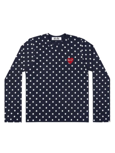 Comme des Garçons PLAY Long Sleeve Polka Dots With Red Emblem Tee Unisex