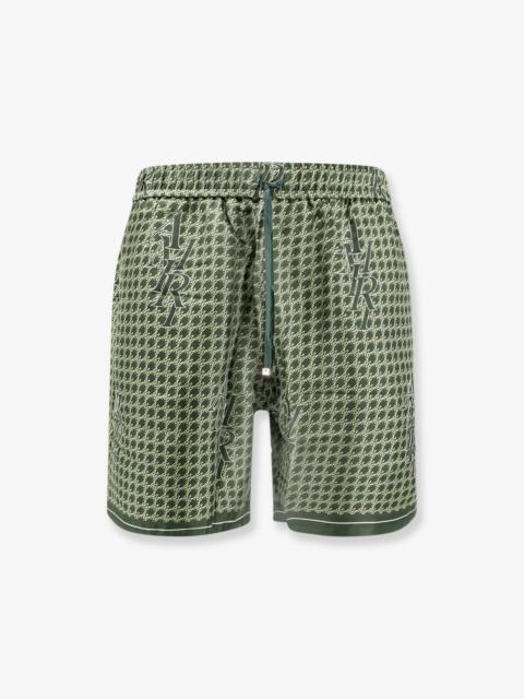 Amiri Silk Bermuda Shorts With Logo Print