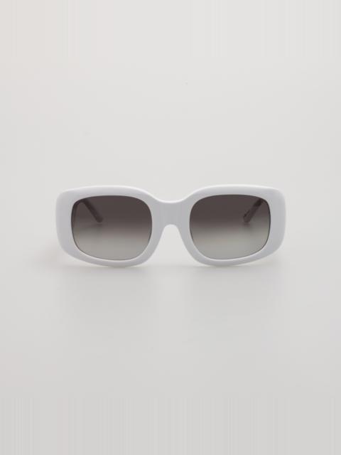 LINDA FARROW Celeste Oversize Sunglasses in White