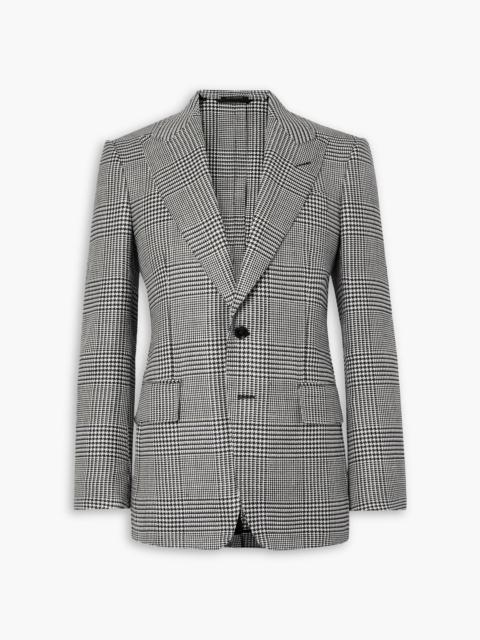 TOM FORD Dyllan Prince of Wales checked stretch wool, silk, linen and mohair-blend blazer