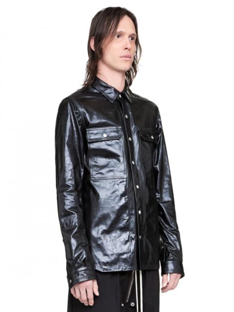 BNWT AW20 RICK OWENS "PERFORMA" BLACK LEATHER OUTERSHIRT 52