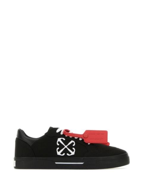 Off White Man Black Canvas New Low Vulcanized Sneakers