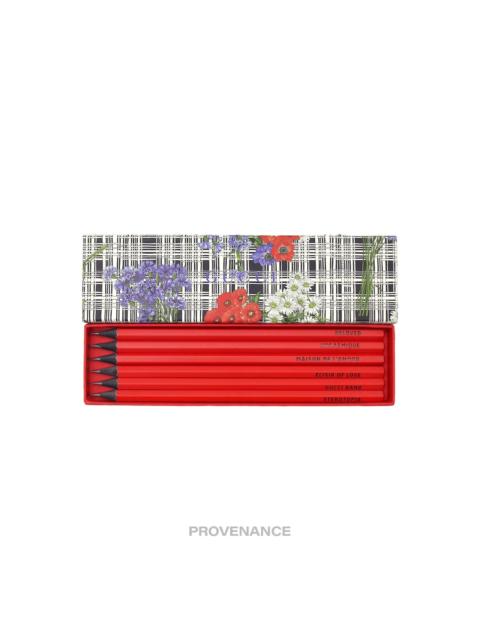 GUCCI Gucci 6 Pencil Set Case - Michele Words Floral Red Black