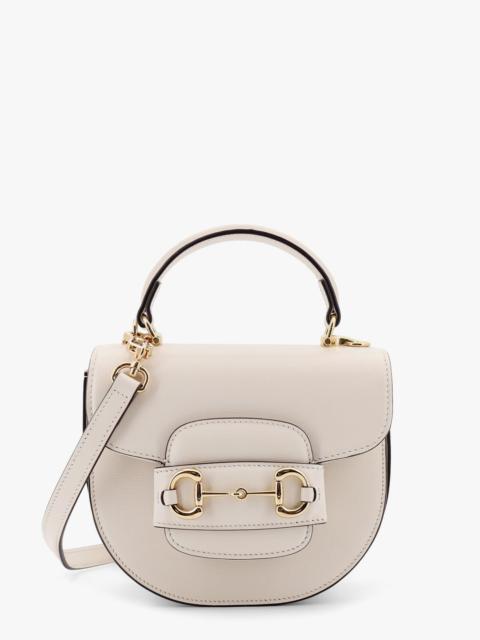 GUCCI Leather Handbag With Horsebit Detail On The Front