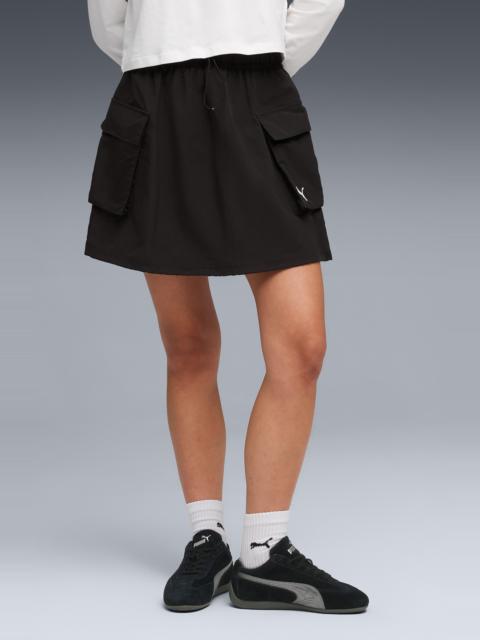 PUMA PUMA Wardrobe Essentials Cargo Miniskirt in Puma Black at Nordstrom