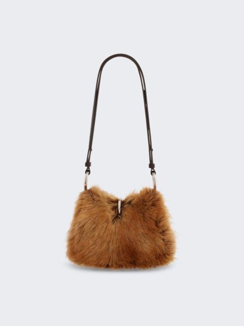 rabanne Small Shearling Ring Bag Natural