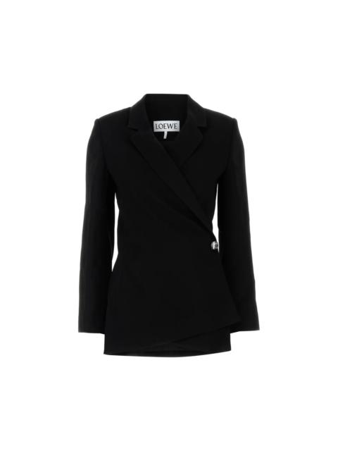 Loewe LOEWE Black Stretch Crepe Blazer New & Authentic (Women's si