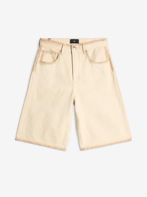 7 For All Mankind Wide Leg Denim Short in Freehand