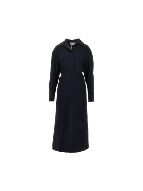 Victoria Beckham Victoria Beckham Cady Midi Shirt Dress Blue