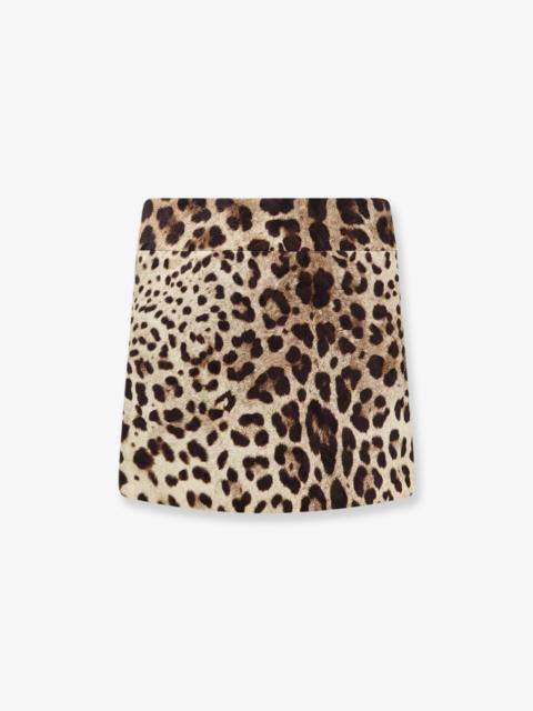 Dolce & Gabbana Dolce & Gabbana Women Cotton, Silk And Viscose Mini Skirt With Animal Motif