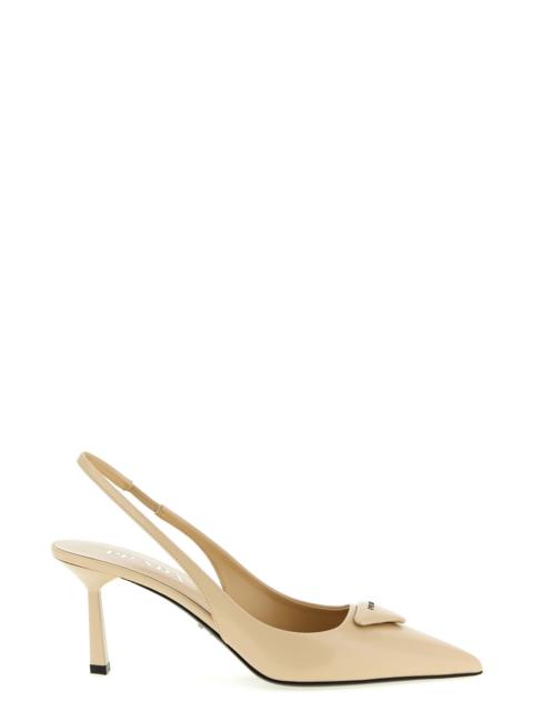 Prada Triangle logo slingback