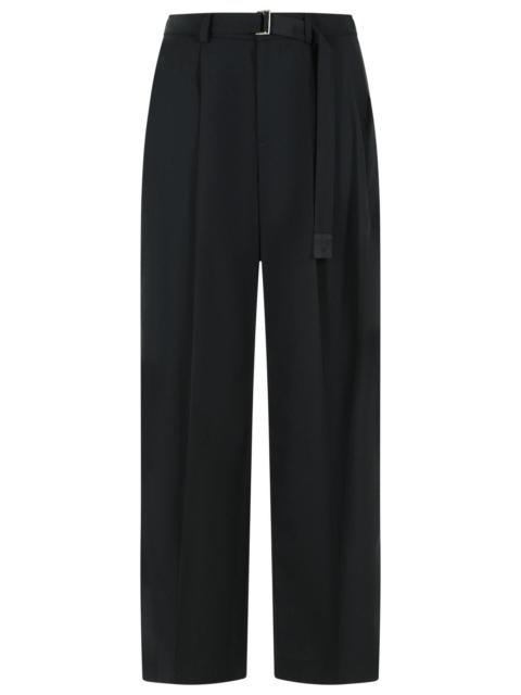 sacai Sacai Black Wool Blend Pants Women