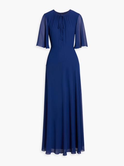 Other Designers Bow-detailed chiffon gown