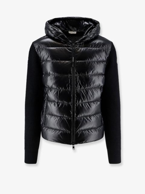 Moncler Moncler Nylon Jacket With Wool And Cashmere Blend Sleeves