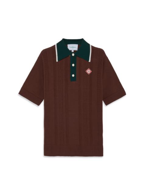 CASABLANCA Cable Knit Oversized Polo Shirt | Casablanca Paris
