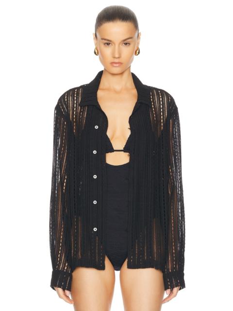 BODE Meandering Lace Long Sleeve Shirt