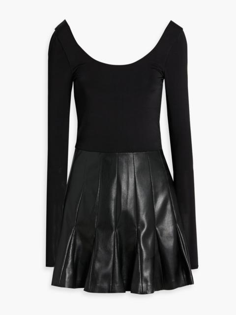 Alice + Olivia Chara jersey-paneled mini dress
