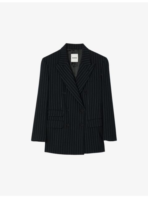 Sandro Stripe double-breasted woven blazer