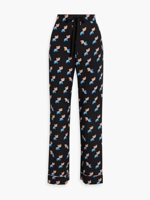 DIANE VON FURSTENBERG Veronica printed crepe de chine straight-leg pants