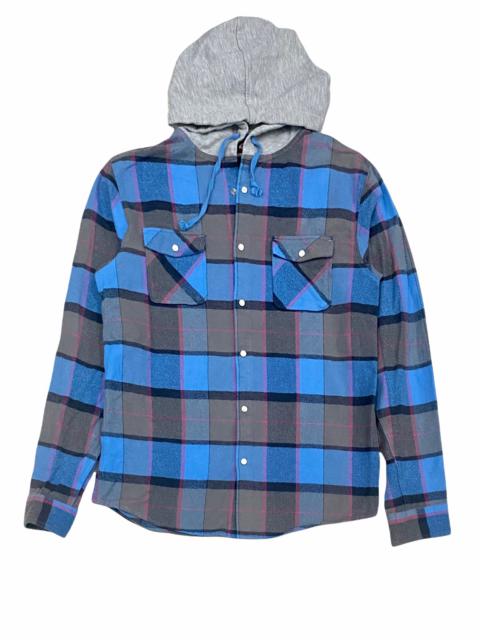 Other Designers Archival Clothing - QUICKSILVER CHECK MOUNT BLUE LONG SLEEVES FLANNEL SHIRTS