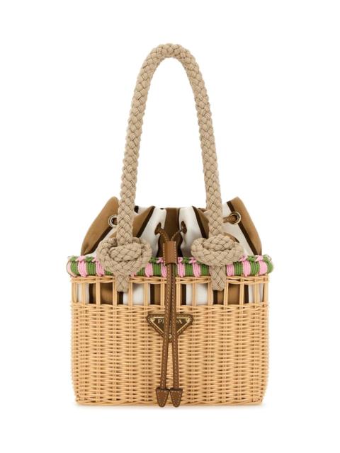 Prada Wicker Mini Shopping Bag