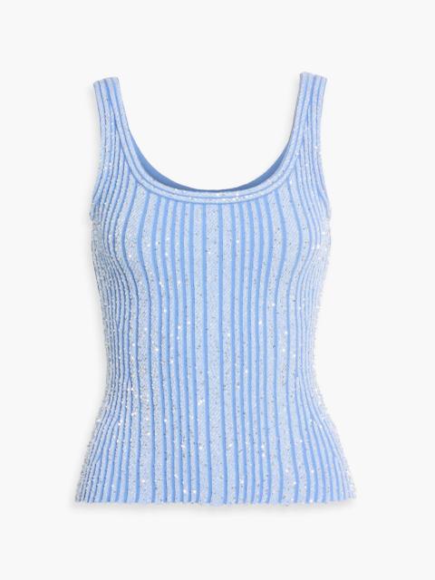 Missoni Sequin-embellished ribbed-knit tank