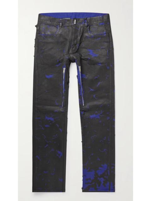 Givenchy slim-fit zip distressed jeans