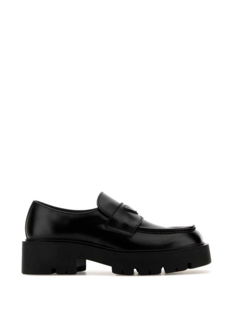 Prada Prada Men Black Leather Loafers