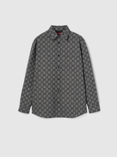 GUCCI GG gingham cotton wool jacquard shirt