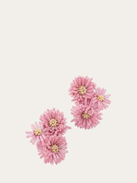 Oscar de la Renta Pom-Pom Flower Stud Earrings