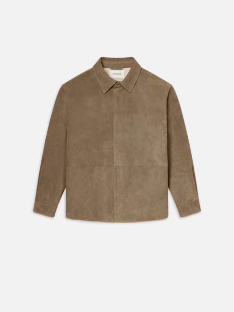 FRAME Suede Shirt in Dark Beige