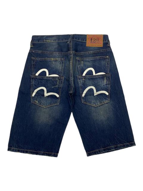 EVISU MULTI POCKET TRAVIS SCOTT SHORT DENIM PANTS