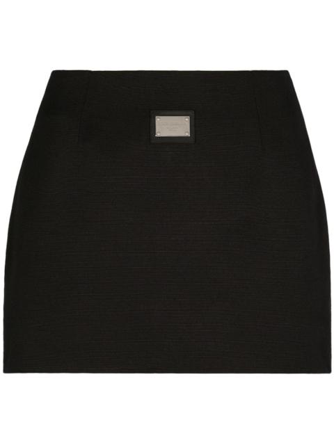 Dolce & Gabbana logo-plaque high-waisted miniskirt