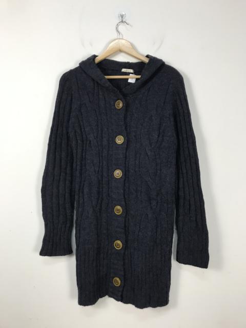 Other Designers Homespun Knitwear - With Ease Hoodie Twist Cable Long Knit Cardigan #2739