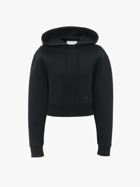 Victoria Beckham Cropped Structured Hoodie In Black