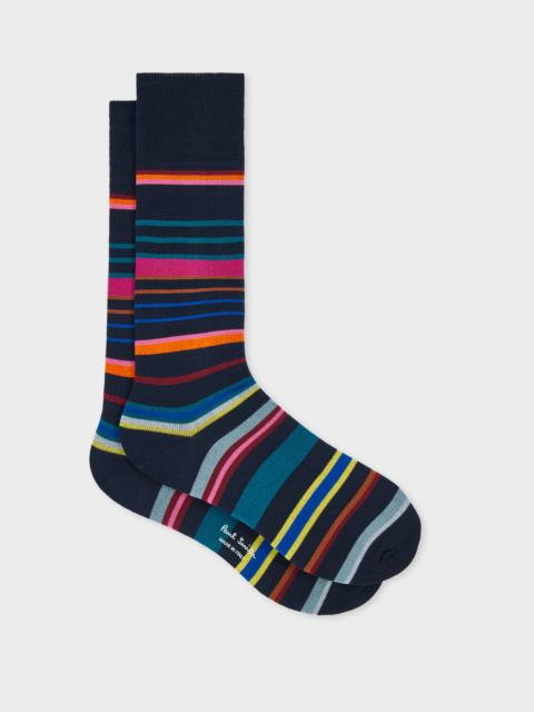 Paul Smith Navy Multistripe Socks