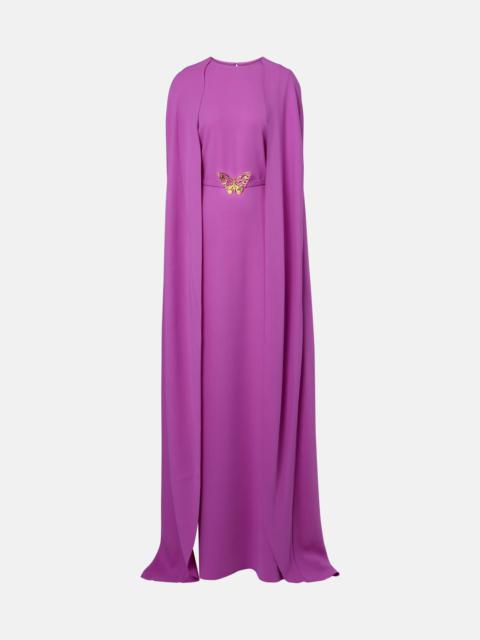 Oscar de la Renta Caped silk-blend gown