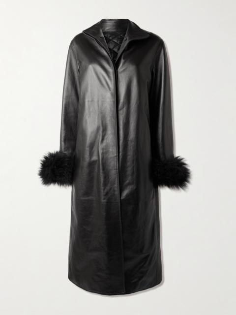 Alaïa Shearling-trimmed Leather Coat