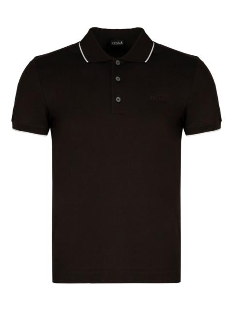 ZEGNA ribbed-collar polo shirt
